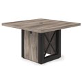 Officesource Riveted Collection Industrial Metal Framed Conference Table with Metal X Cubed Base HIC4848DB